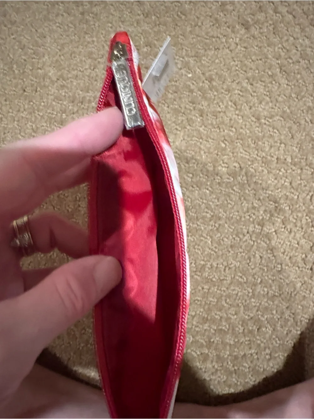 Clinique Floral Red Cosmetic Pouch